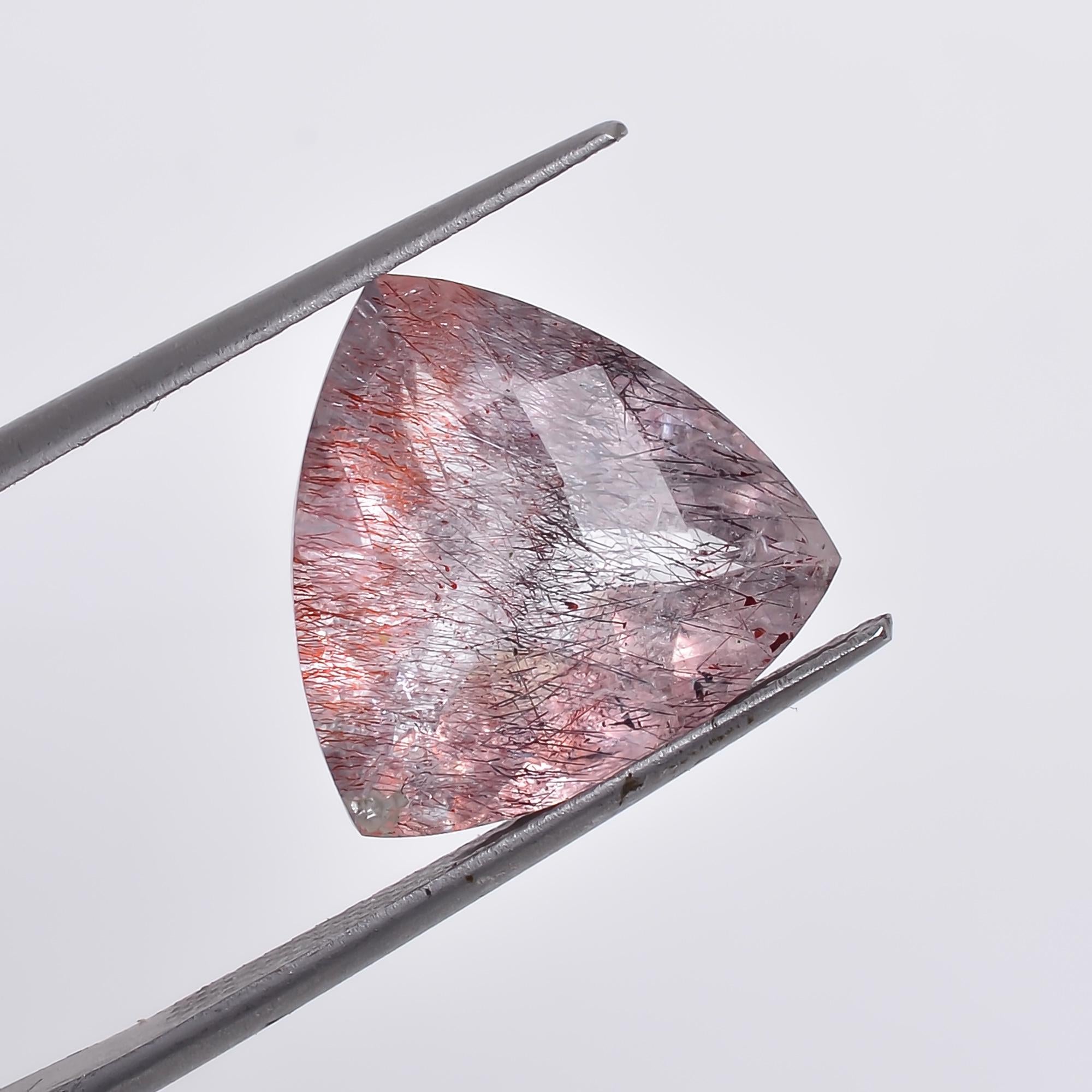 elestial quartz trillion shape natural faceted loose gemstone